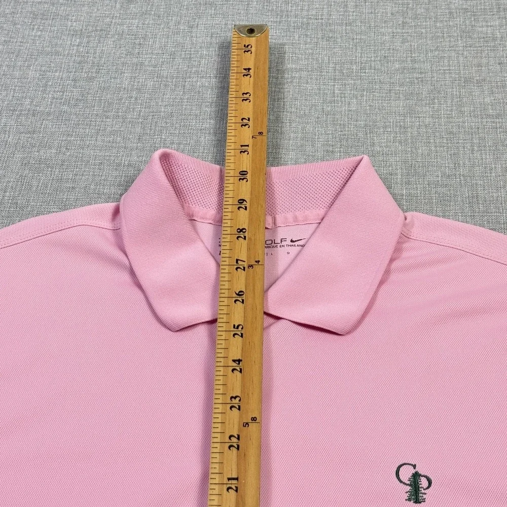 Nike Calusa Pines Polo Golf Shirt Mens‎ Large Pink Dri-FIT Polyester Performance